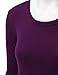 WT953 Womens Round Neck Long Sleeve Rib Trapeze Tunic Top XXXL Purple