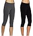 Lataly Women's Activewear Capri Yogapants Legging Workout Gym Tight Yoga Pants Color Black Grey Pack of 2 Size M