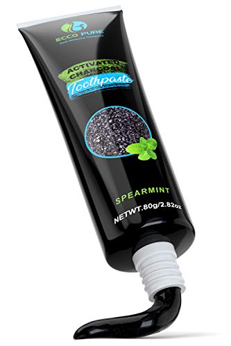 ECCO PURE Activated Charcoal Teeth Whitening Toothpaste | Eliminates Bad Breath | Easier Than Charcoal Powder, Strips, Kits, Gel
