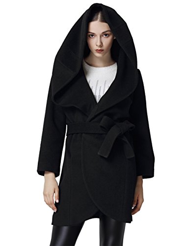 plus size hooded wrap coat