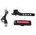 IMAGE Rechargeable Red & Yellow COB LED Bicycle Bike Cycling Front Rear Light Tail Light Lamp USB 6 Modes 100 Lumen (Red)