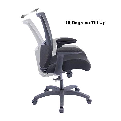 BOLISS Ergonomic Office Computer Desk Chair with Flip Arms Waist Support Function,500 lbs Capacity-Black - Image 3