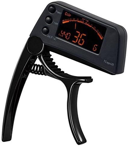 MiraTekk TCapo20 Professional Acoustic/Electric Guitar Capo Tuner (Black)