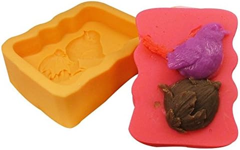 Wavy Sided Bird Perched Silicone Soap Mold