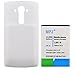 White LG G4 Extended Battery, MPJ 6000mAh High Capacity Extended Battery for LG G4, H815, H810, H811, LS991, VS986, US991 (Extended Battery & White Back Cover)