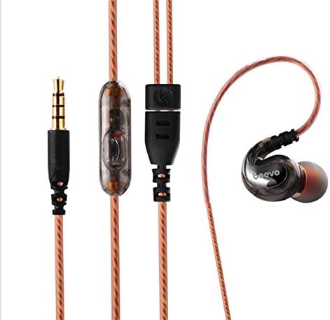 BearBizz EM390 Waterproof Sweatproof Sports/Running/Outdoors Headset Headphones, in-ear Earphones Earbuds with Mic for iPhone Samsung iPod MP3 MP4, and other 3.5mm Jack Devices (Black)