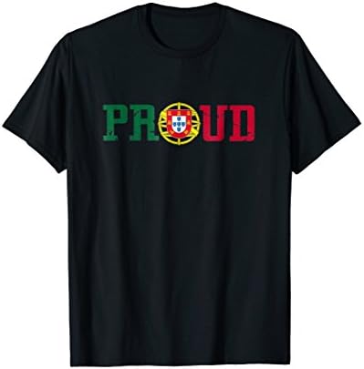 Mens PORTUGAL PROUD Portuguese Pride Shirt | Portugal Flag Shirt Large Black