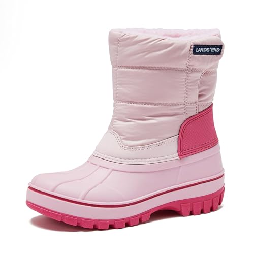 Lands' End Waterproof Kids Snow Boots - Insulated Warm Fleece Lined Winter Boots for Toddlers, Girls & Boys Size 5-10 Toddler or 11-7 Little or Big Kid