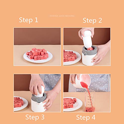 GMISUN Citrus Lemon Orange Juicer Manual Hand Squeezer 2 in 1 Lid Rotation Hand Press Reamer with Strainer and Container (White)