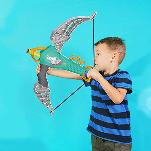 Pro Star Mini Archery Bow with Target Set, Safe Foam Dart Arrows Kids Crossbow Toy, Aqua/Grey