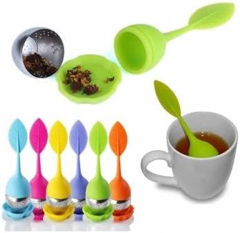 UR Drinkware Silicone Leaf Tea Strainer Teaspoon Infuser Spice Filter