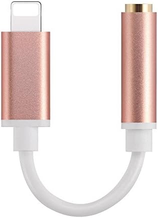 Lightning to 3.5mm Audio Adapter, Sprtjoy Lightning adapter , Lightning to 3.5mm Female Headphone Jack Adapter Cable Converter for iphone 7 / 7 plus (Rose gold)