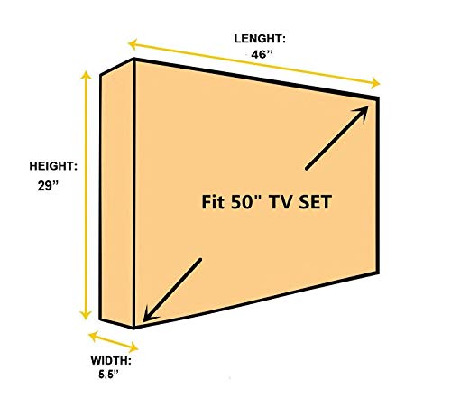 BroilPro Accessories Outdoor 50" TV Set Cover,Scratch Resistant Liner Protect LED Screen Best-Compatible with Standard Mounts and Stands (Gray) - Thumbnail 4