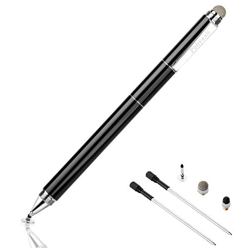 Capacitive Stylus Pen with Ballpoint Pen Writing ,Penyeah 4-in-1 Touch Screen Stylusâ€”Writing Pen &Disc Tip & Mesh Fiber Tip & Rubber Tip,Stylus Pen For Touch Screen Devices--Black