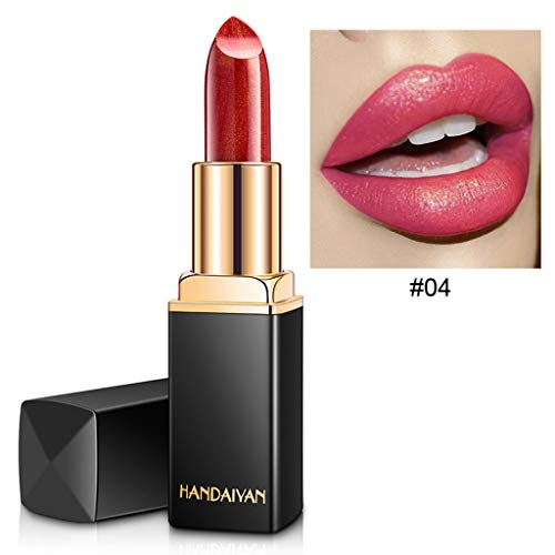 Wotryit 6 Colors Metallic Glitter Lipstick Waterproof Long Lasting Hydrating Satin Lipstick Set,Mother's Day Valentine's Day Gifts - Thumbnail 4