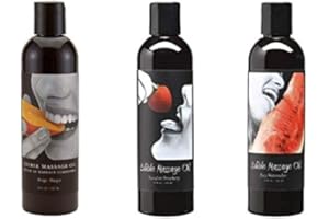 Edible Oil Massage - By Earthly Body - Variety Bundle - Mango/Strawberry/Watermelon - 2 OZ. Each (3)
