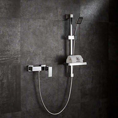 TY Zeitgen?ssisch Art d¨¦co/Retro Modern Wandmontage Regenfall Verbreitete Handdusche inklusive Wand with MessingventilEinzigen Handgriff