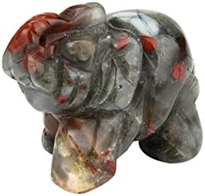 Yeefant 1Pcs Hand Carved Elephant Natural Jade Gemstone Ornament Craft Paperweight Decorations at Home Office Desk Display Cabinet, Symbol of Good Fortune and Power, 1.5x1.2x0.5 Inch