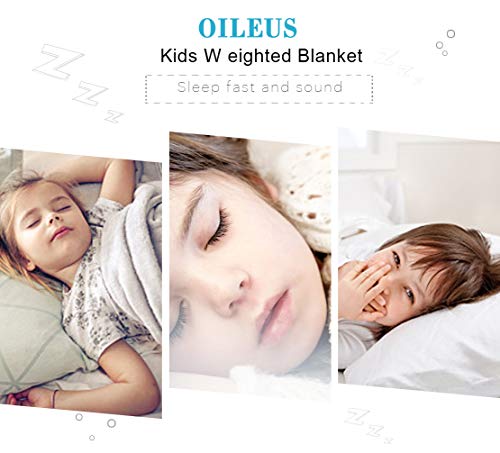 Oileus Weighted Blanket for Kids 2.0 Version Newest One Piece Design Minky Dot-36”x 48”，5lbs for Little Kids- Children Heavy Blanket for Boys and Girls 40-60 lbs - Thumbnail 6