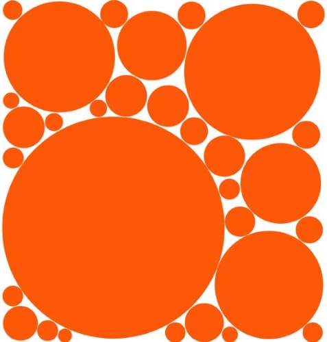 8" Variety Polka Dot Wall Decals, WallPOPS Color Totally Orange