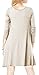 Zero City Womens Casual Pockets Plain Flowy Simple Swing T-Shirt Loose Dress, 08beige, Medium