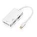 OMorc Mini DisplayPort (Thunderbolt 2 Port) to HDMI/VGA/DVI Cable Adapter Converter for MacBook Pro Air iMac, Mac Mini Surface Book Pro 3/4, White
