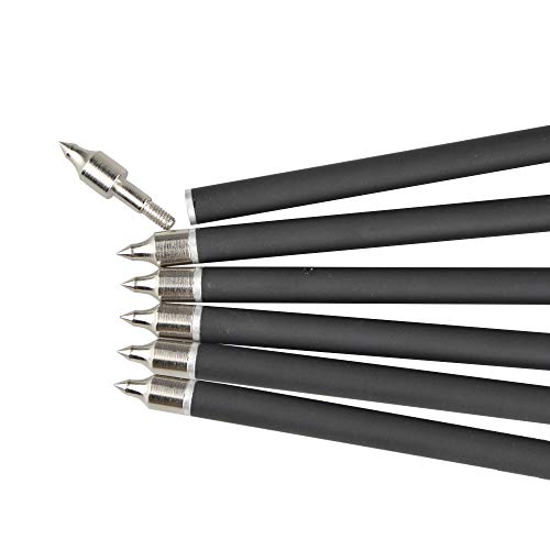 MILAEM 12 Pack Crossbow Carbon Arrows 16" 17" 18" 20" 22" Lightweight Crossbow Bolt Fletched 4 Inch Vane with Replaced 3 Blade Broadheads (Green and Black 3, 16 inch) - Thumbnail 4