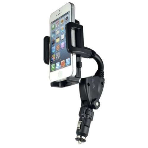 Car Mount Lighter Socket Charger Plug in Holder Dock Dual Charging USB Ports for iPhone 7 6S 6 Plus - Samsung Galaxy S8 S8+ S6 S7 Edge S5 Note - LG G5 G6 V20 - Motorola Moto Z Droid - All Smartphones