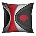 Emvency Throw Pillow Cover in Modern Abstract Style Decorative Pillow Case Red Black Grey Home Decor Square 18 x 18 Inch Cushion Pillowcase