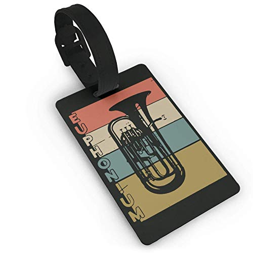 Luggage Tags Holders for Travel Luggage, Luggage Tags for Suitcases, Vintage Euphonium Plastic Luggage Tags PVC Travel Suitcase Labels ID Tag - Thumbnail 4