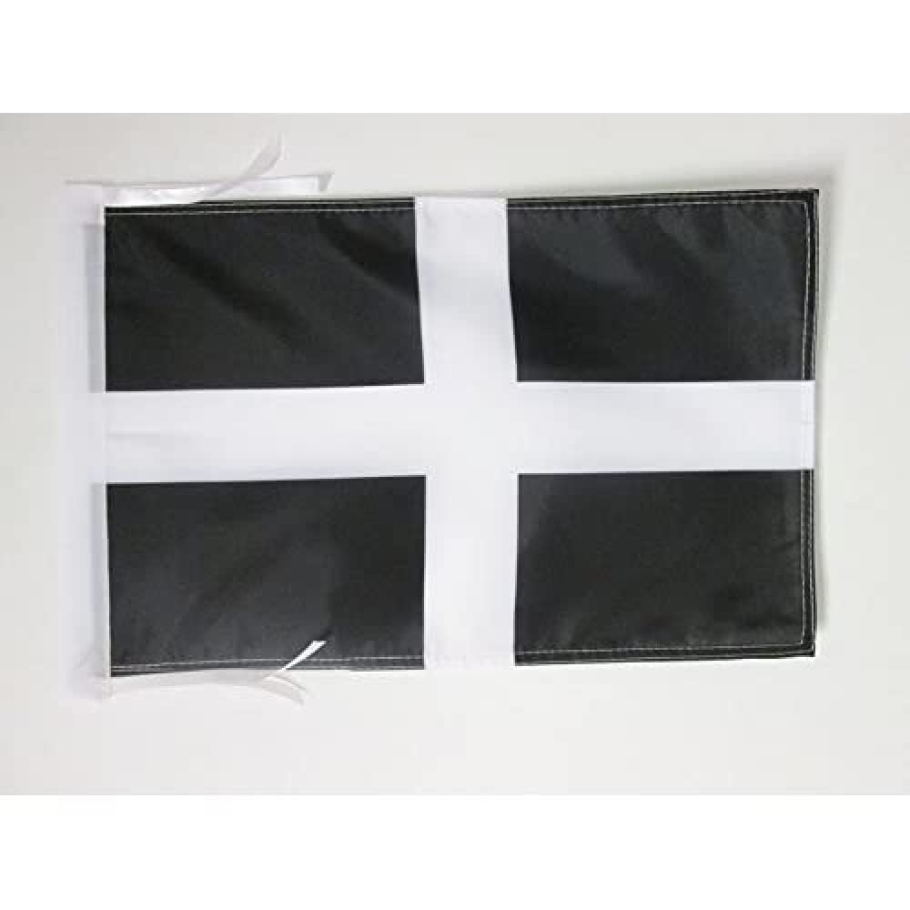 AZ FLAG - Cornwall county Flag - 18'' x 12'' - 100% Polyester County of Cornwall - England Small Banner with Two Cords - Fade Resistant - Vivid Colors - 18x12 in - 45x30 Cm