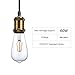 JACKYLED UL Industrial Mini Pendant Light, E26 E27 Medium Base Vintage Hanging Light with Woven Pendant Light Cord Adjustable Hanging Light Kit (Copper)