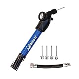 Bend It Soccer Ball Pump With Pressure Gauge PSI Maintenance Kit. Dual Action Hand Pump Includes 4 Pump Needle Replacements & Extension Hose. Air Pumps For Balls: Football, Volleyball, Basketball Pump