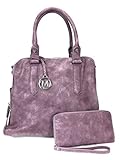 Zzfab Leatherette Triple Compartments Satchel Purse