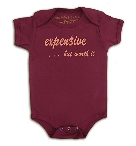 Punkster Baby Girl's EXPENSIVE BUT WORTH IT SS Punksie 18-24M Wine