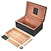 Cigar Humidor, MEGACRA 100-120 Cigar Desktop PU Leather Cedar Humidor with Tray and 2 Dividers, Exclusive Luxury Humidifier and Hygrometer Box Set