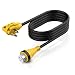 BougeRV 50 Amp RV Power Cord, 15 Feet Generator Power cord, 15 Foot RV Temp Extension Cord with Handle Nema 14-50P Elbow Plug, Nema NEMA SS2-50R Receptacle for RV Truck Trailer Motorhome Camper Outdoo