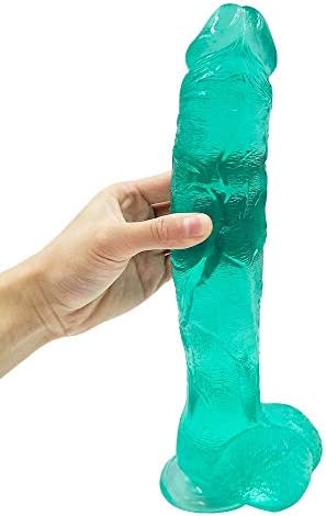 KBRJJ 12.2 inches Pěggìng Strǎp ón fór Cóuplěs, Amazing Gifts Huge Strap Pants Artificial Body-Safe Ergonomic Design Stick for Wome (Green)