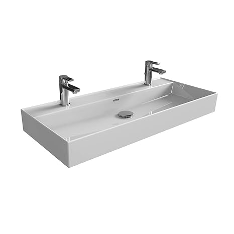 Aqua Bagno Loft Air Keramik Doppelwaschtisch 100cm Doppel Waschbecken Waschtisch