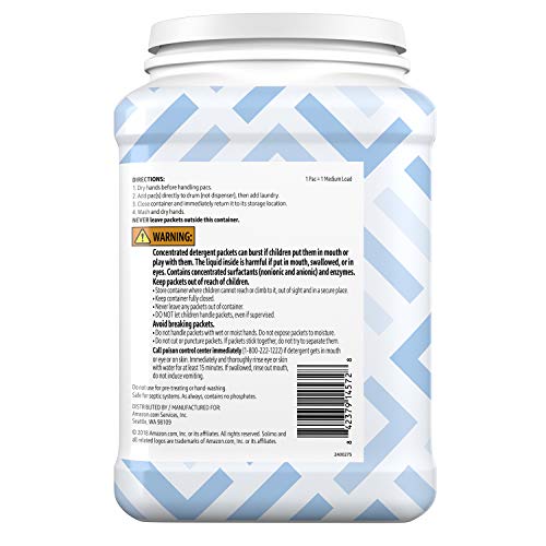 Amazon Brand - Solimo Laundry Detergent Pacs, Free & Clear, Hypoallergenic, Free of Perfumes Clear of Dyes, 72 Count - Image 2