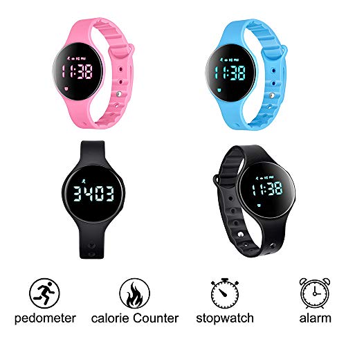 iGANK Fitness Tracker Watch, T6A Non-Bluetooth Smart Bracelet Walking Pedometer Watch Step Counter/Calorie Burned/Distance/Alarm/Stopwatch for Kids Men Women (Blue)