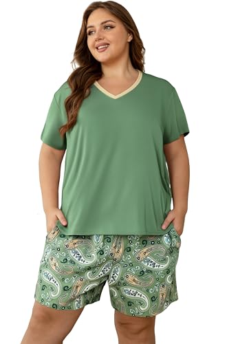 Vozanet Women's Short Sleeve Pajama Set