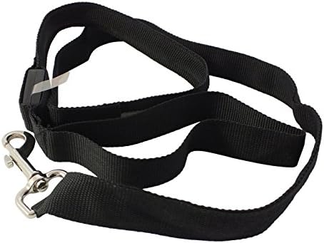 LED Lighted Pet Leash From Le Boheme Bungalow, 5 Colors (Black, Blue, Green, Pink, Yellow), 48" Length, 11" LED Lighted Strip for Extra Safety on Evening Walks (Black)