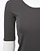 SSOULM Women's 1/2 Sleeve Scoopneck Cotton Basic Slim Fit T-Shirt Top with Plus Size