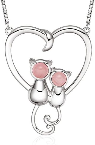 Christmas Gifts(New Year Gifts) "Love Cat" Pendant Necklace,Christmas Gift for Girls & Women Girlgriend Daughter mother, 18"