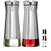 CHEFVANTAGE Olive Oil and Vinegar Cruet Dispenser Set with Elegant Glass Bottle and Drip Free Design Stainless Steel