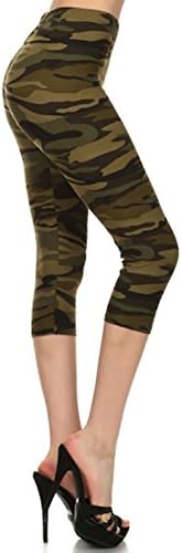 The Clothing Shop Women's Camouflage Printed Capri Leggings (One Size)
