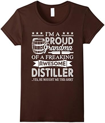 Women's Distillers T shirt - Proud Distiller Grandma Shirt Large Brown