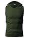 H2H Mens Fashion Casual Hooded Tank-tops with Various Colors KHAKI US XL/Asia XXXL (JPSK05)