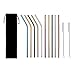 Muzerdo Reusable Stainless Steel Straws 10.5'' Metal Drinking Straws for 20 or 30 oz Tumblers, Multicolor 5 Straight + 5 Bent + 2 Brushes +1 Pouch